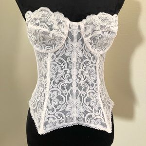White/cream vintage lace corset